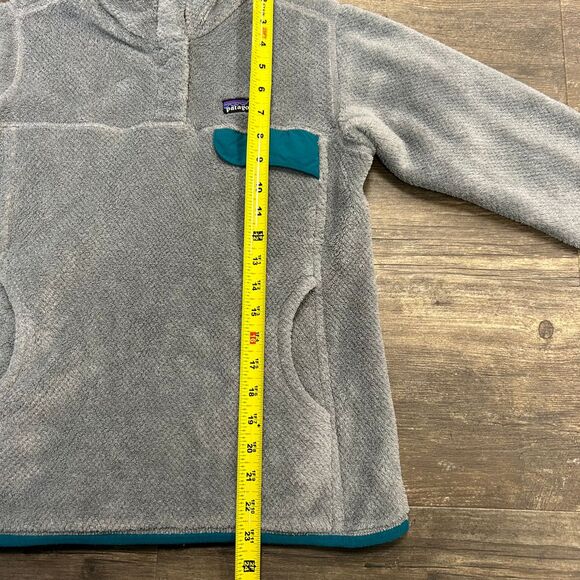 Patagonia Women Fleece‎ Pullover T Snap Gray Green Size Medium (469) - Picture 6 of 7